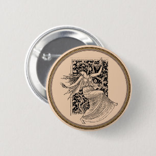 Vintage Woman Dancing Button
