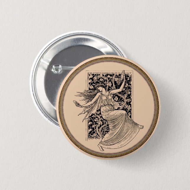Vintage Woman Dancing Button (Front & Back)