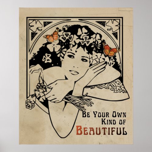 Vintage Woman Design with updated Twist Poster