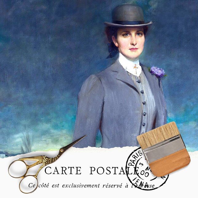 Vintage Woman Dog Rustic Texture Tissue Paper (Creator Uploaded)