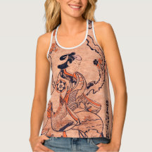 Vintage Woman Drawing Dekishima Hanya Seated Two-T