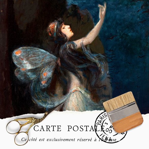 Vintage Woman Fairy Rustic Texture Tissue Paper
