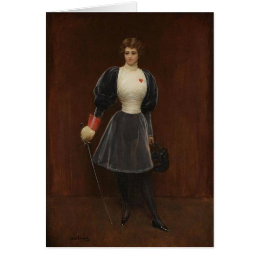 Vintage Woman Fencer Card (Front)