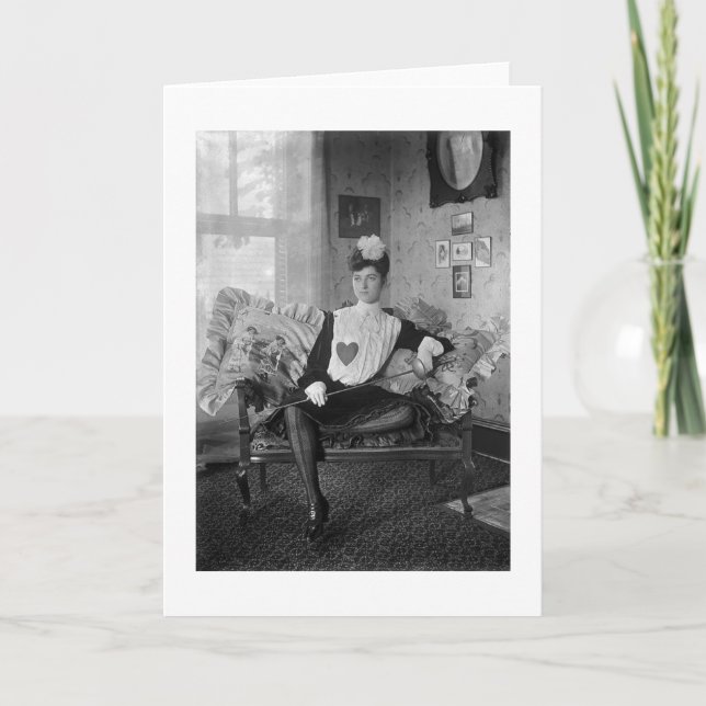 Vintage Woman Foil Fencer Note Card (Front)