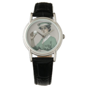 Vintage Woman Golfer Women's wrist watch