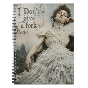 Vintage Woman in a Fork Dress Funny Quote Notebook