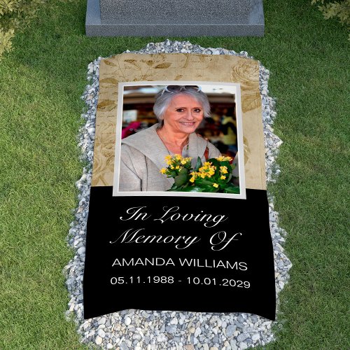 Vintage Woman In Loving Memory Grave Cover Blanket Banner