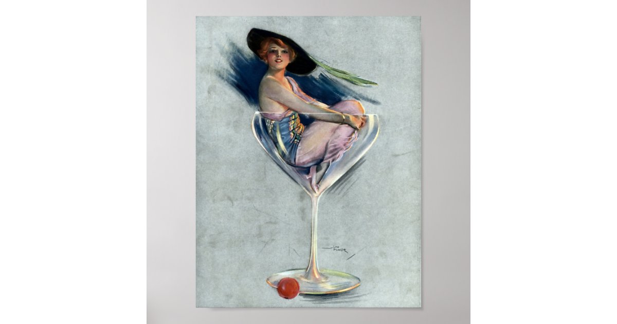 Balsam Aperitif - Woman Tips Giant Martini Glass - Vintage Poster Art Duvet  Cover