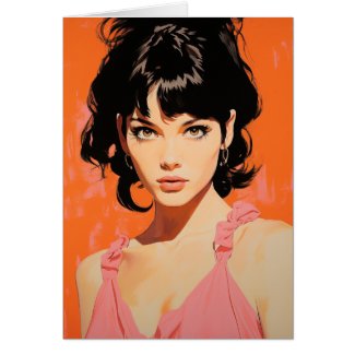 Vintage Woman in Pink Sexy Birthday