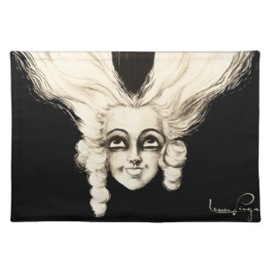 Vintage Woman Marionette French Portrait Creepy Placemat