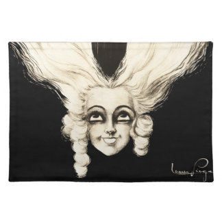 Vintage Woman Marionette French Portrait Creepy Placemat