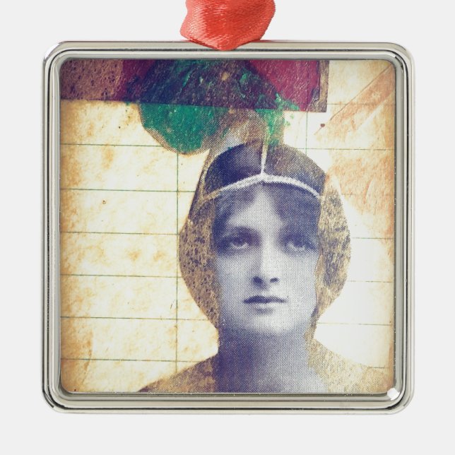 Vintage Woman Metal Ornament (Front)