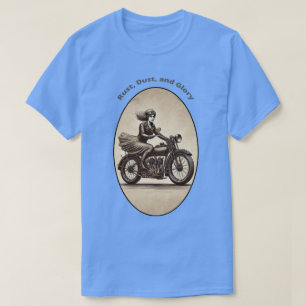 Vintage Woman Motorcycle Rider Wearing Goggles URM T-Shirt