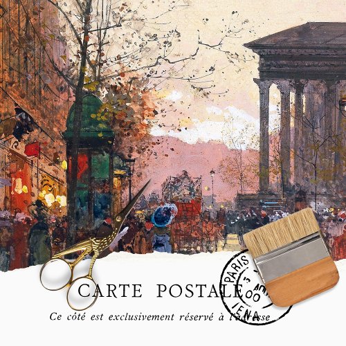 Vintage Woman Paris Street Scene Tissue Paper