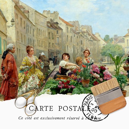 Vintage Woman Paris Street Scene Tissue Paper