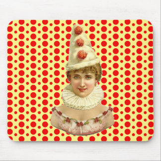 Vintage Woman Pierrot Mouse Pad