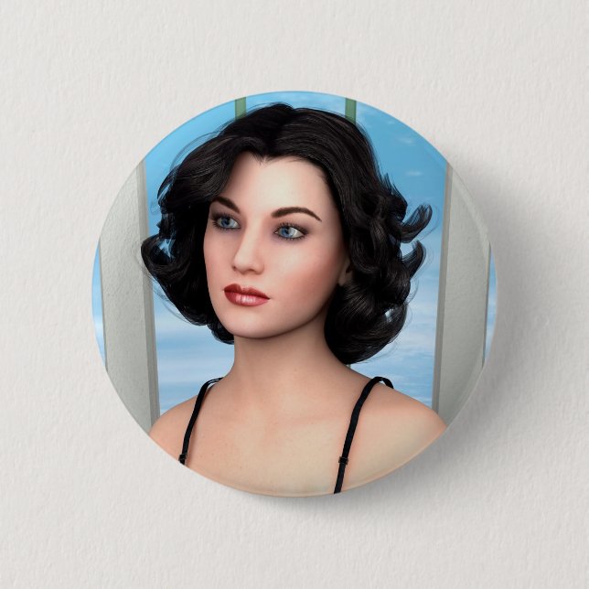Vintage Woman Pinback Button (Front)
