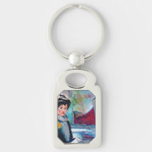 Vintage Woman Portrait with Abstract Background