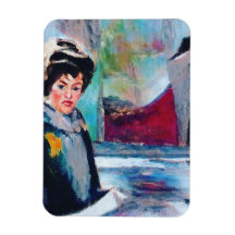 Vintage Woman Portrait with Abstract Background