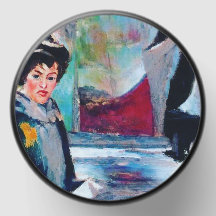 Vintage Woman Portrait with Abstract Background