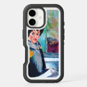 Vintage Woman Portrait with Abstract Background iPhone 16 Case