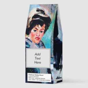 Vintage Woman Portrait with Abstract Background Roasted Coffee