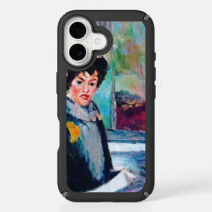 Vintage Woman Portrait with Abstract Background iPhone 16 Case