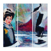 Vintage Woman Portrait with Abstract Background