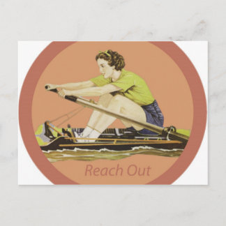 Vintage Woman Rower Postcard