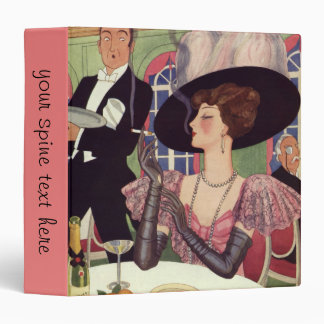 Vintage Woman Smoking Cigarette Drinking Champagne Binder