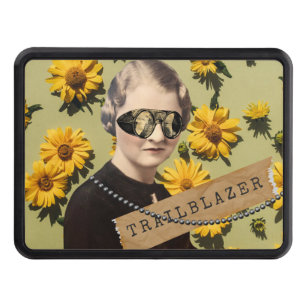 Vintage Woman Trailblazer Daisies Kitsch Hitch Cover