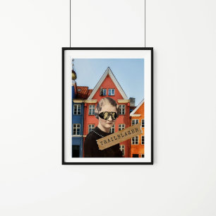 Vintage Woman Trailblazer Kitsch Altered Art Poster