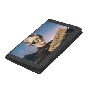 Vintage Woman Trailblazer Night Sky Pop Art Trifold Wallet