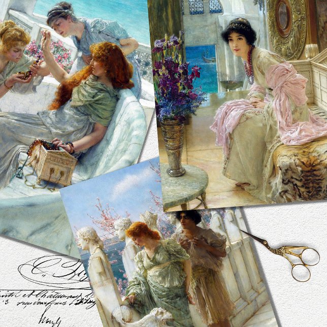 Vintage Women Decoupage Wrapping Paper Sheet (Creator Uploaded)