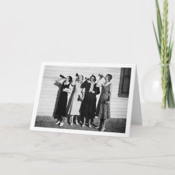 Vintage - Women Drinking Wine  Card by AsTimeGoesBy at Zazzle