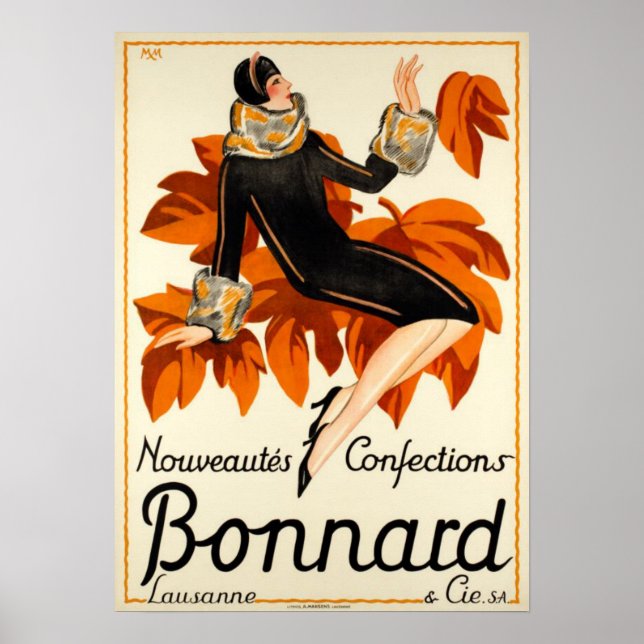 Vintage Women Fashion Trends Art Deco Advertising Poster (Front)