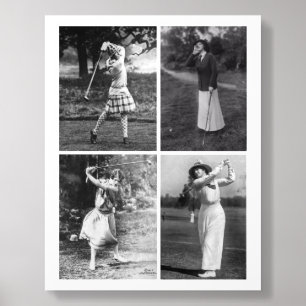 Vintage Women Golfers Acrylic Photo Tile