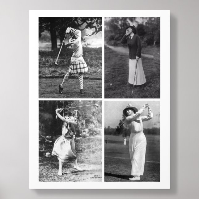 Vintage Women Golfers Acrylic Photo Tile (Front Set)