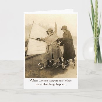 Vintage - Women Supporting Each Other  Card by AsTimeGoesBy at Zazzle