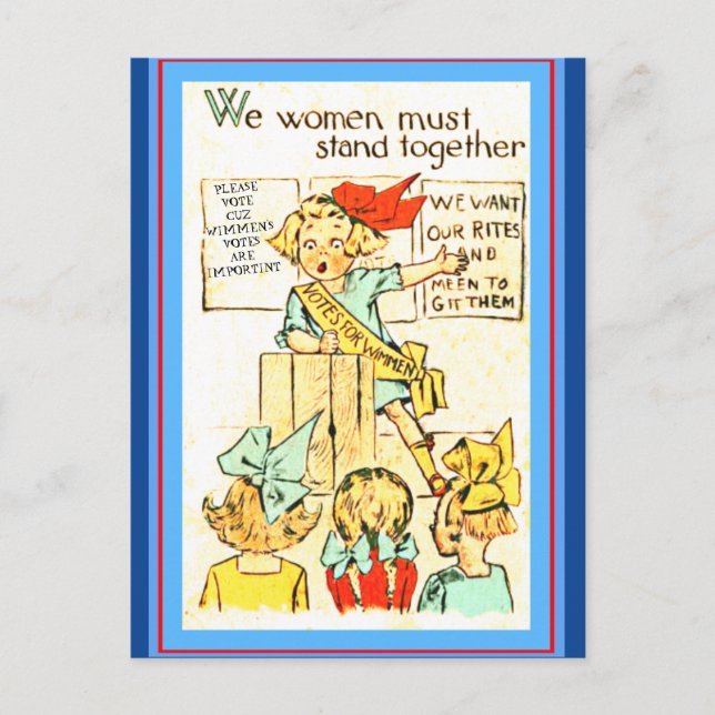 Vintage Women Voters Cute Altered Suffragettes Postcard (Front)