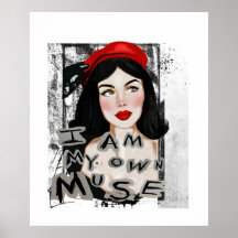 Vintage women with frida kahlo quote Poster