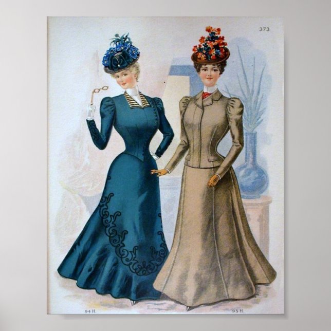 Vintage Women's Fashion 1890's Poster (Front)