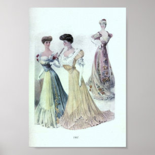 Vintage Women's Fashion 1900's Poster
