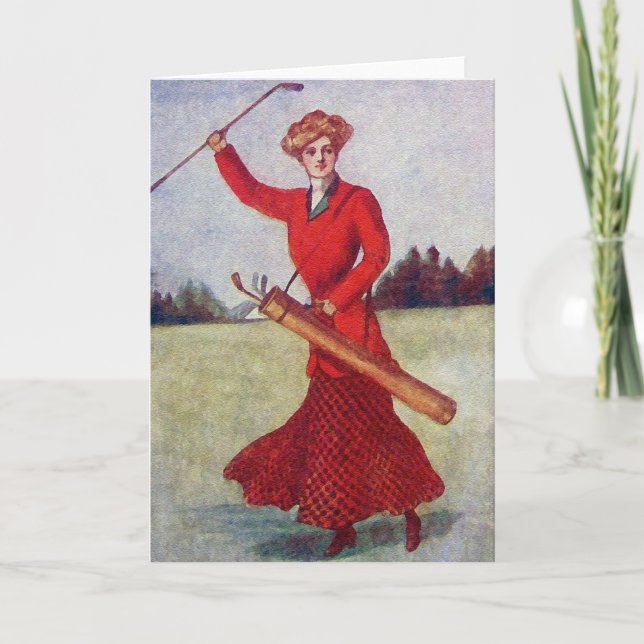Vintage Women's Golf Fashion 1910s Card (Front)