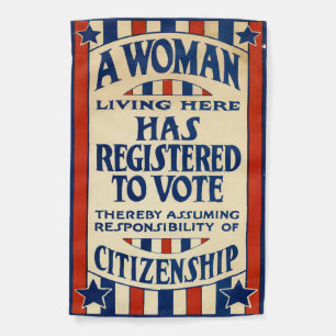 Vintage Women's Suffragette Garden Flag