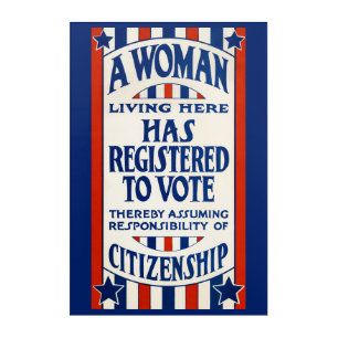 Vintage Women's Voting Rights Support Reprint Acrylic Print