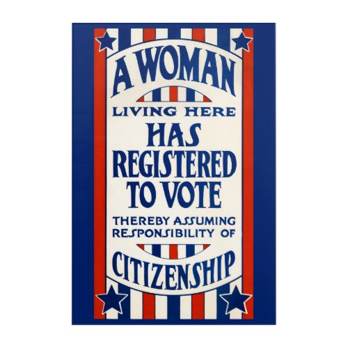 Vintage Womens Voting Rights Support Reprint Acrylic Print