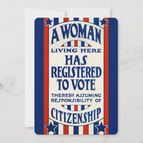 Vintage Womens Voting Rights Support Reprint Card