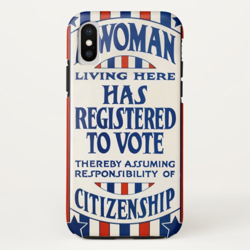 Vintage Womens Voting Rights Support Reprint iPhone X Case