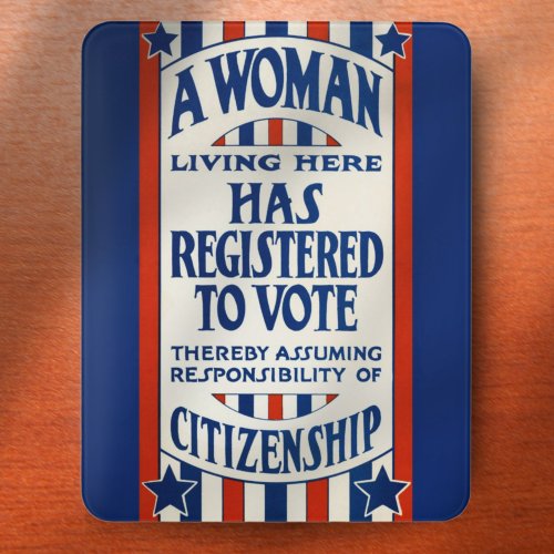Vintage Womens Voting Rights Support Reprint Door Sign